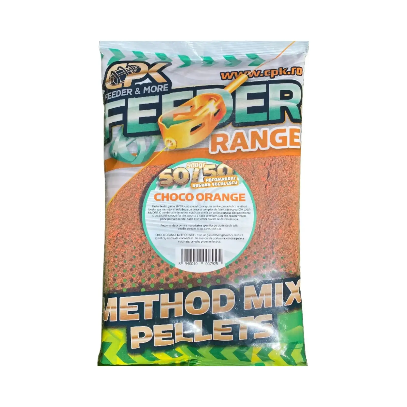 Nadă, Groundbait și Stick Mix - Nadă CPK Method Feeder 50/50 Ciocolată Orange 900g