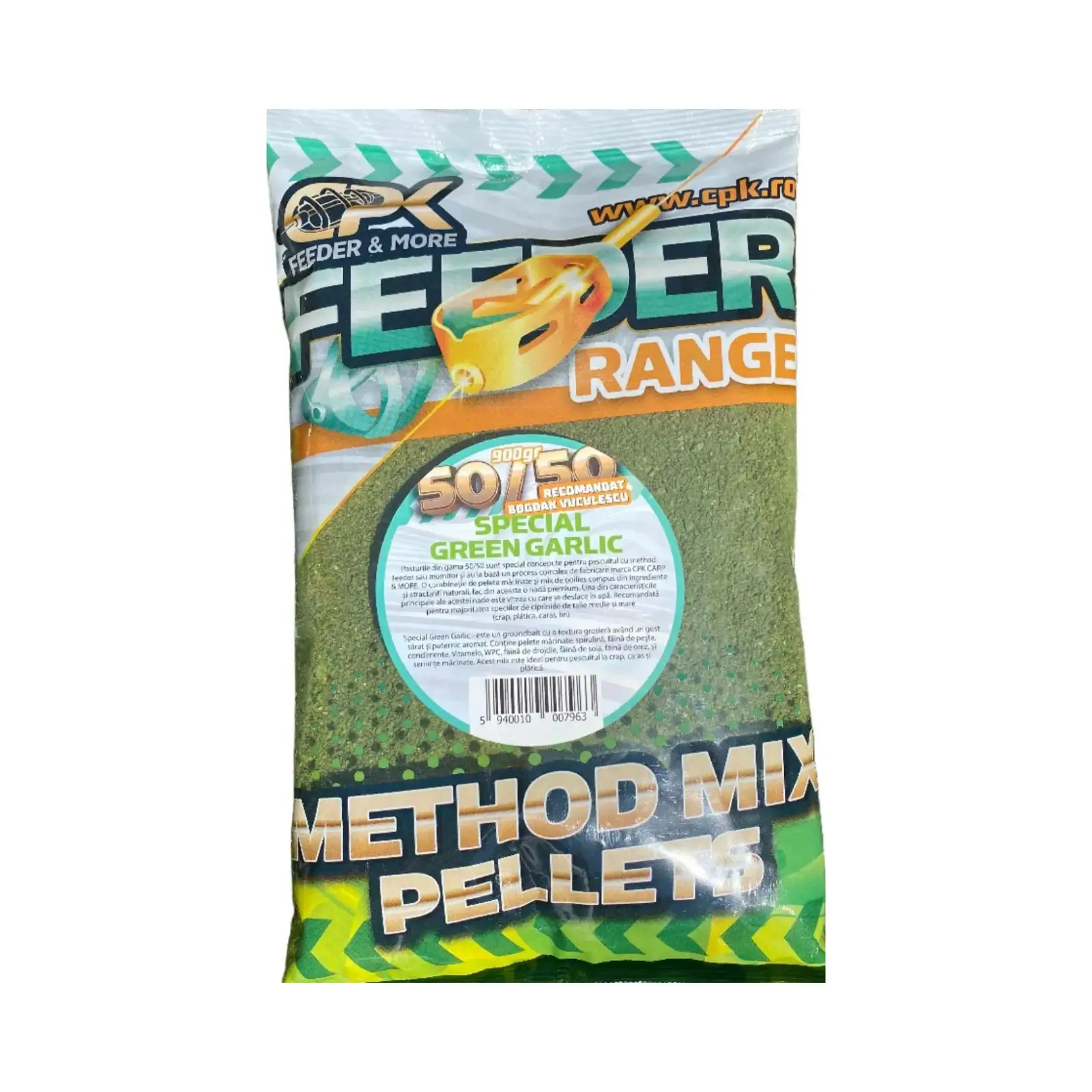 Nadă, Groundbait și Stick Mix - Nadă CPK Method Feeder 50/50 Green Garlic 900g