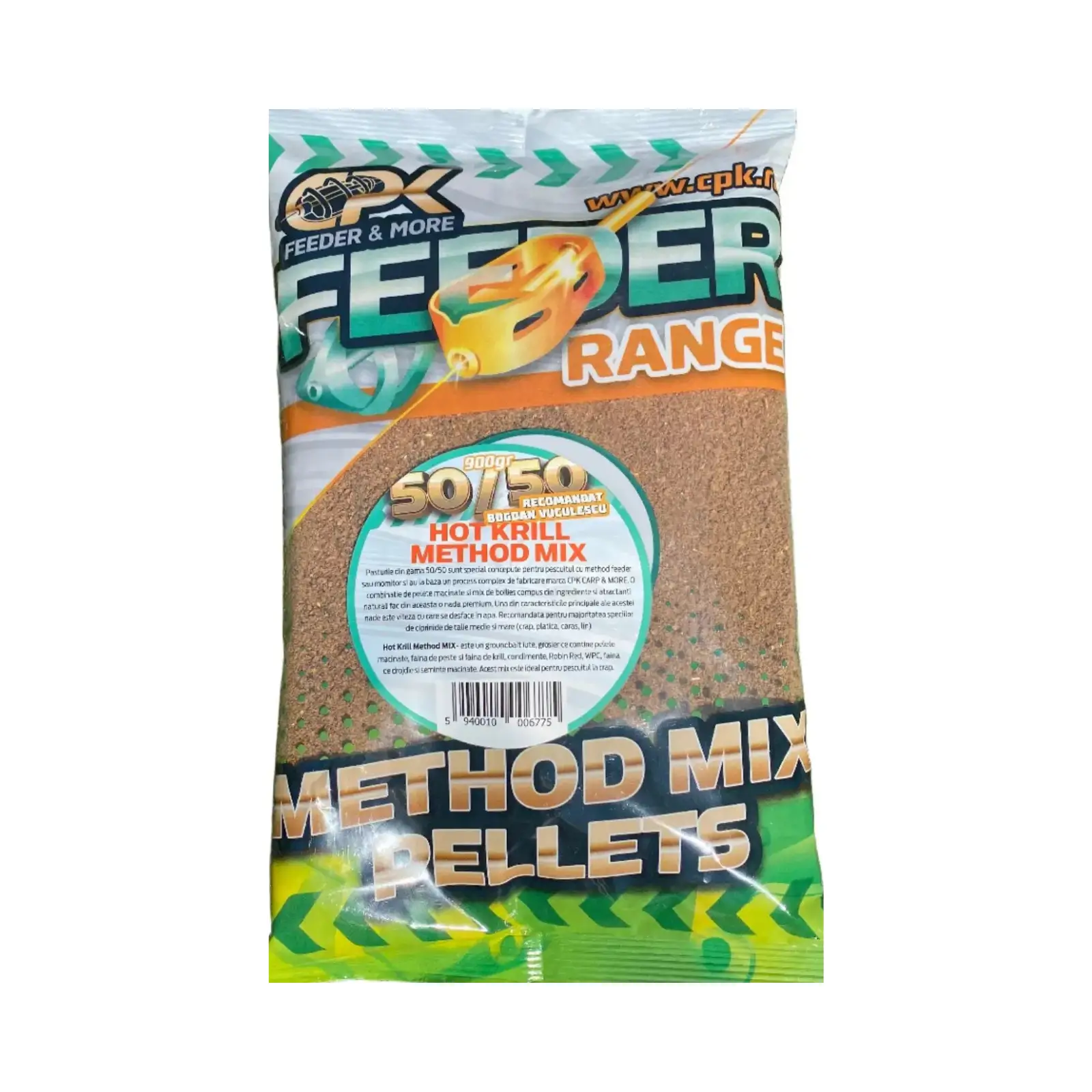 Nadă, Groundbait și Stick Mix - Nadă CPK Method Feeder 50/50 Hot Krill 900g