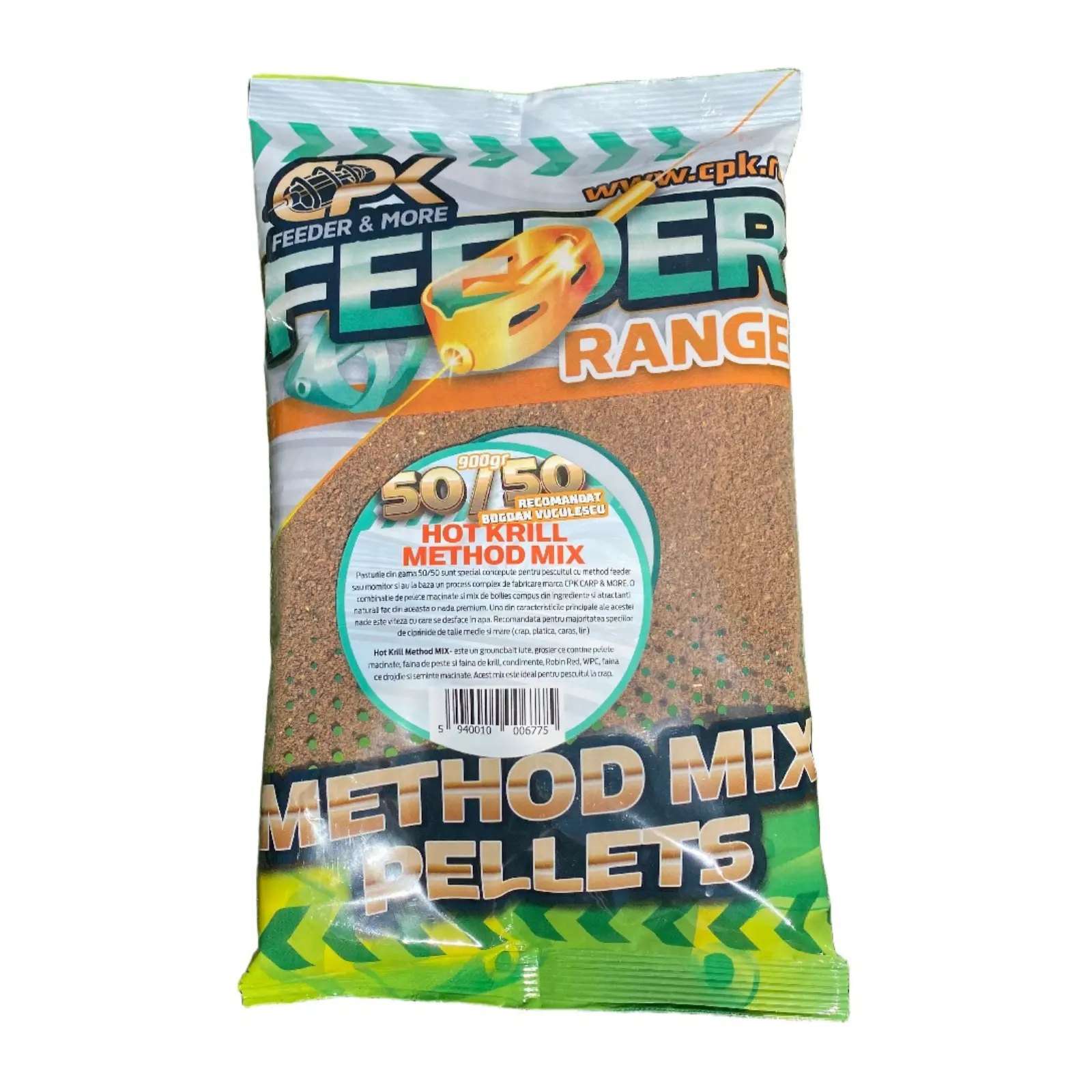 Nadă, Groundbait și Stick Mix - Nadă CPK Method Feeder 50/50 Hot Krill 900g