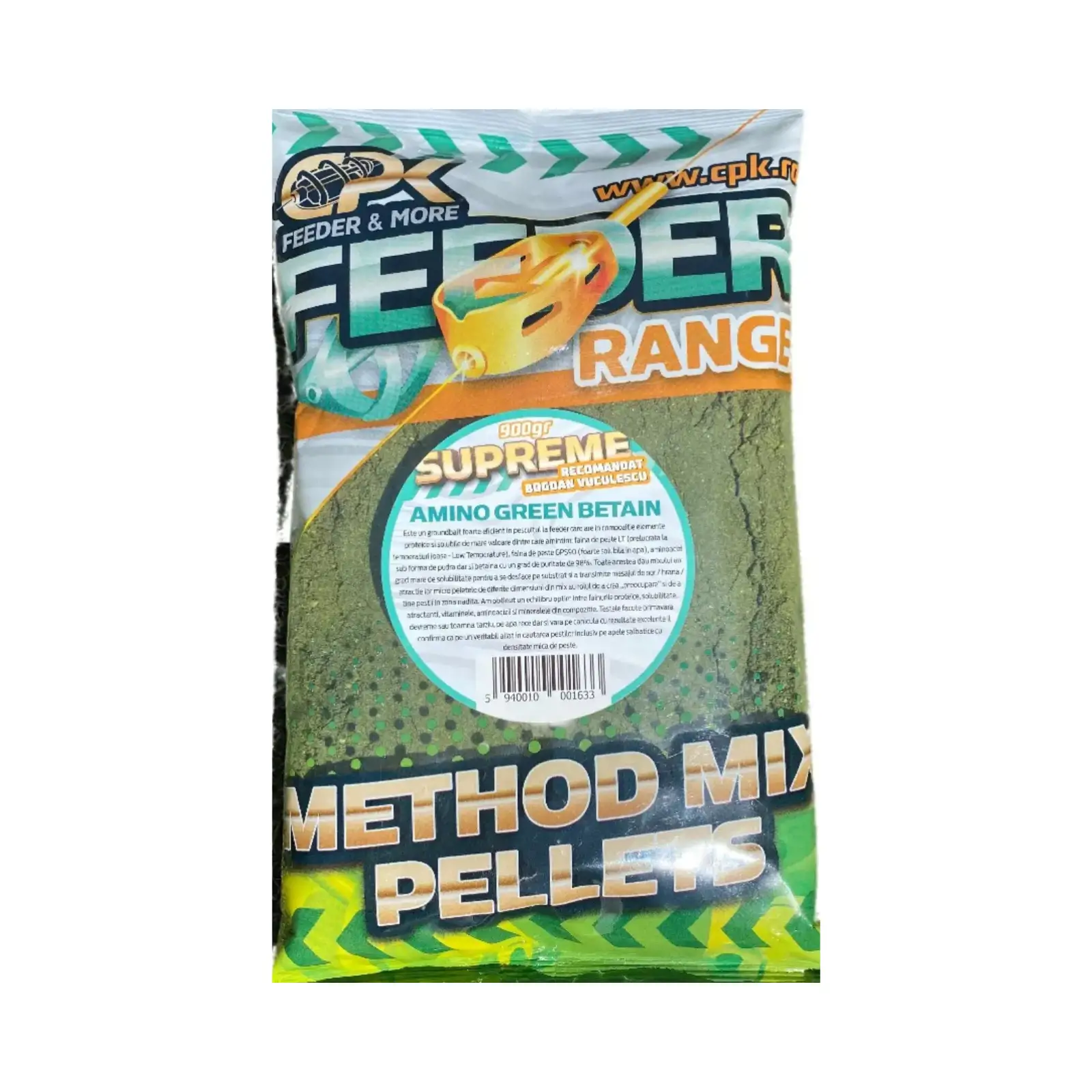 Nadă, Groundbait și Stick Mix - Nadă CPK Method Feeder Supreme Amino Green Betain 900g