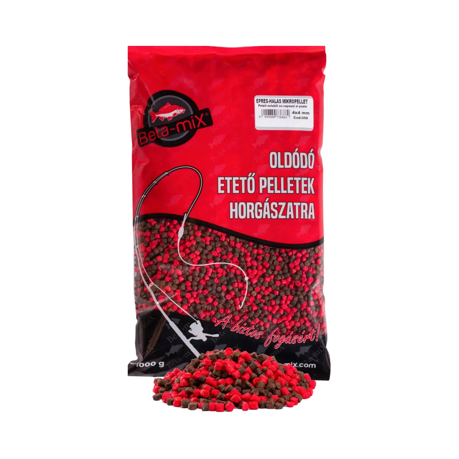 Pelete - Pelete Beta Mix Căpșună - Pește 4mm, 1kg