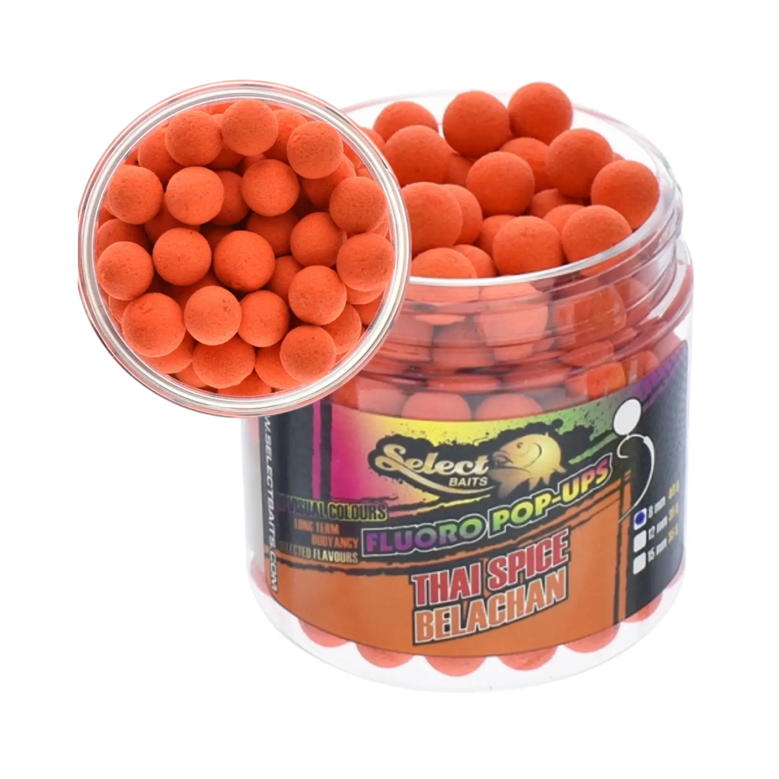 Pop-up Select Baits Micro Thai Spice Belachan 8mm Portocaliu