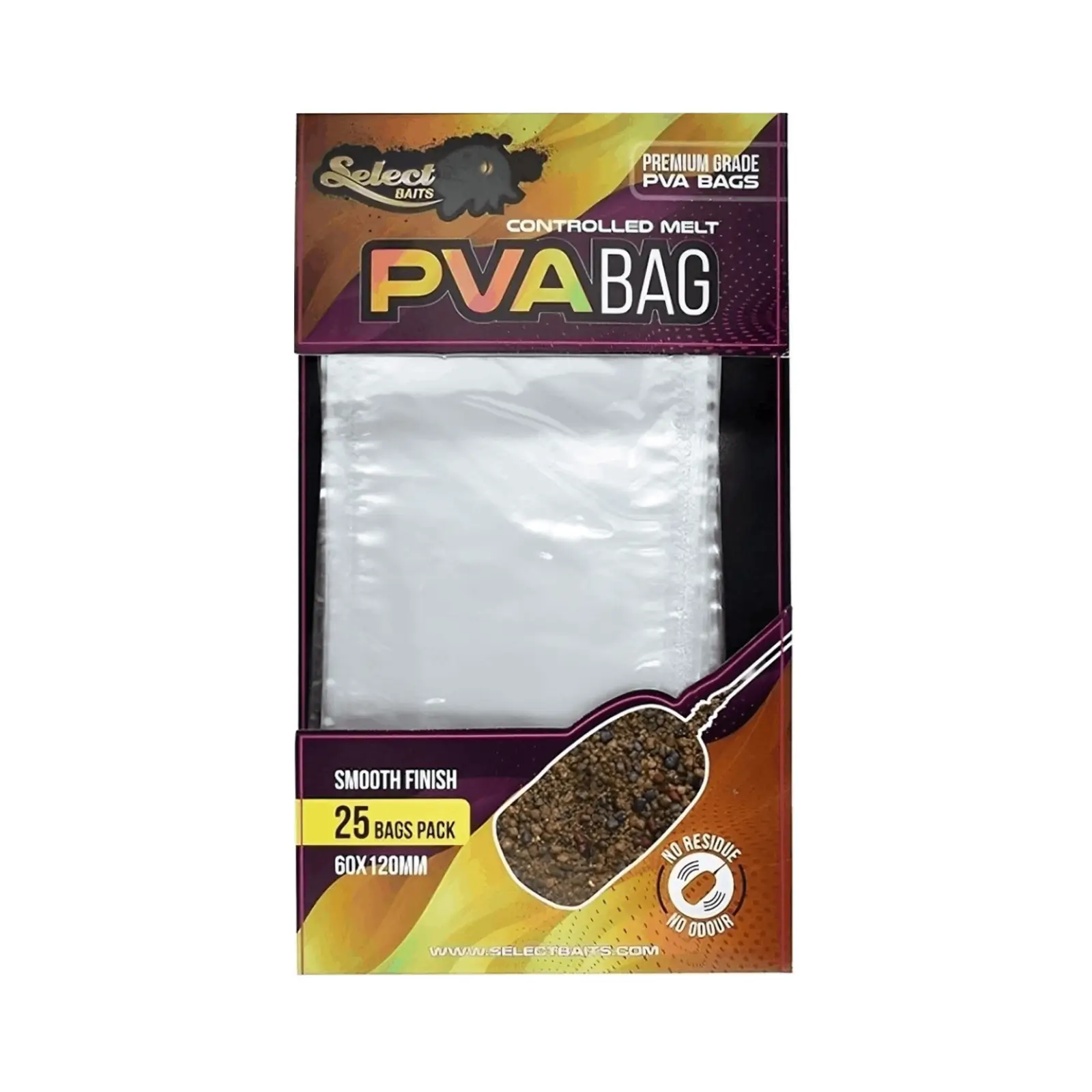 Materiale PVA Pescuit - Pungi PVA Select Baits Bag 60x120mm 25buc