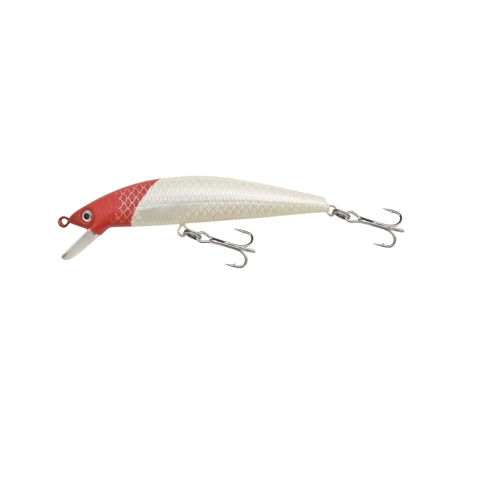 PESCUIT LA RAPITOR - Vobler Kamasaki Minnow 9,5cm 3g Plutitor — Cap Rosu / Corp Alb