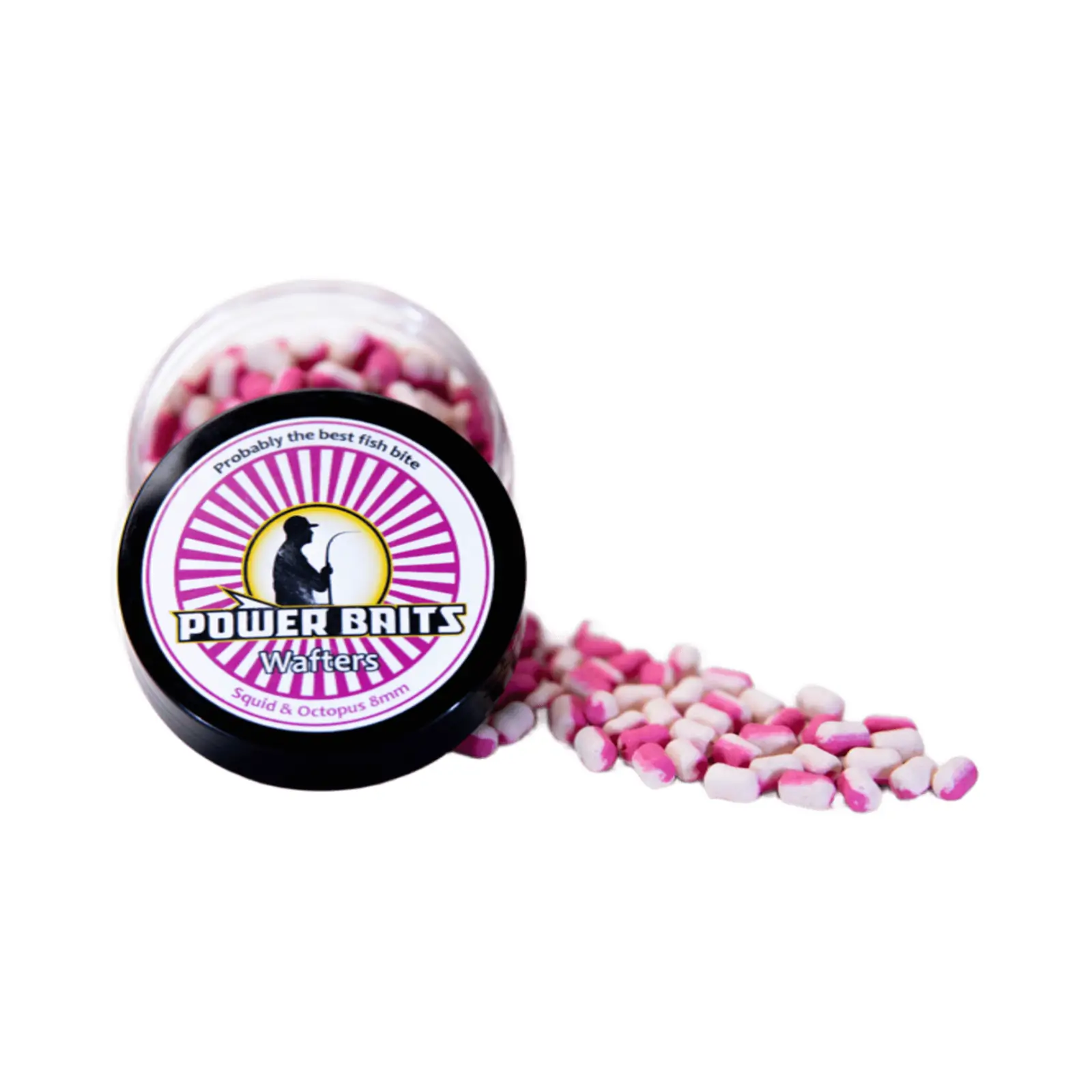 Wafter Power Baits Bicolor Squid-Octopus 8mm Alb-Roz