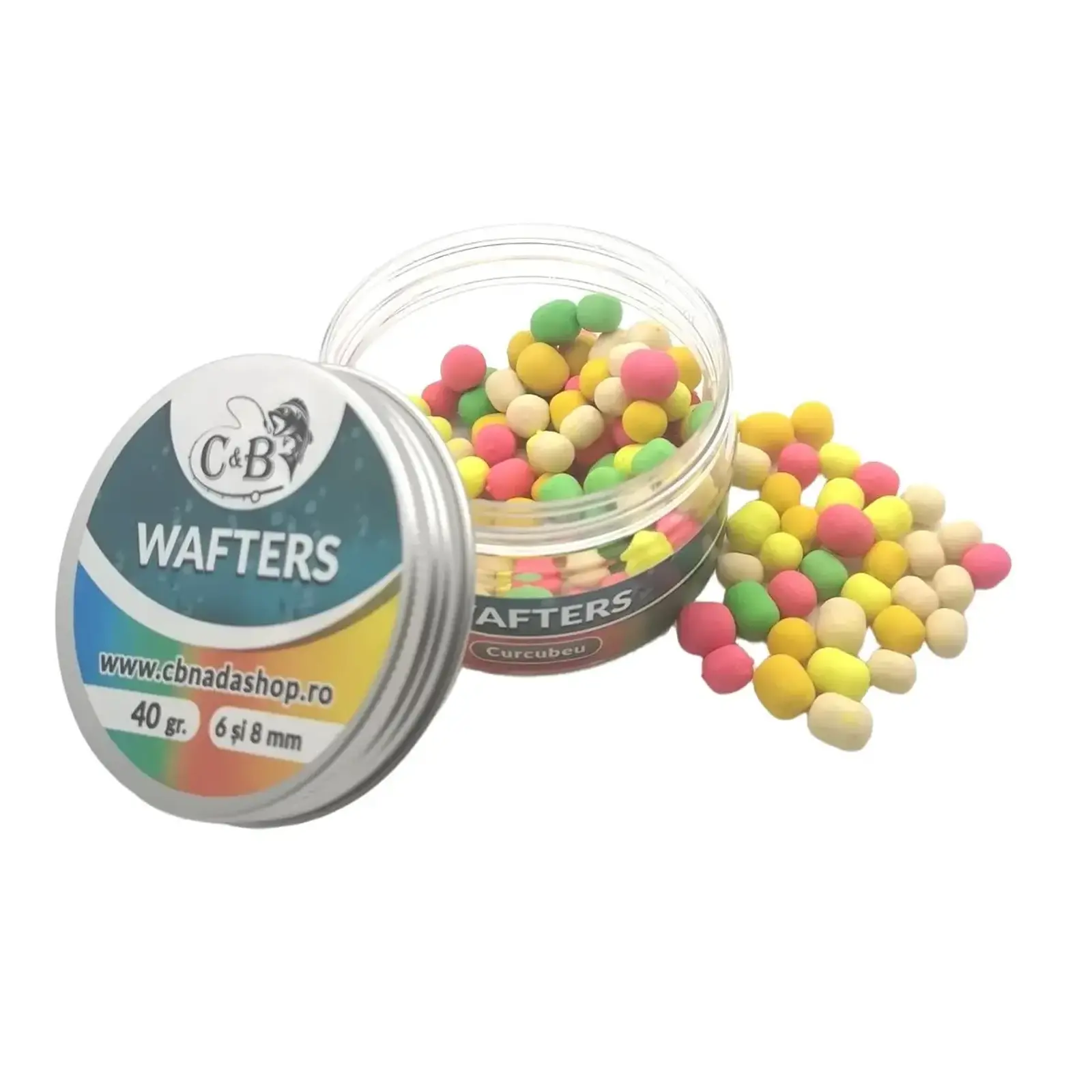 Wafters, Pop-up - Wafters C&B Curcubeu 6/8mm 40g Cilindrice Mix 5 Culori