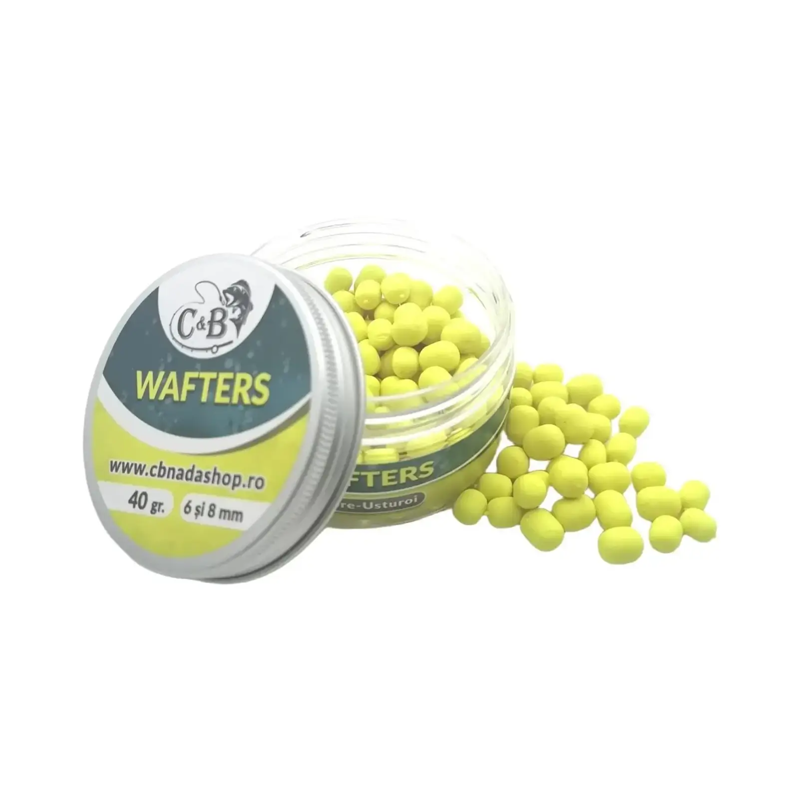 Wafters C&B Miere Usturoi 6/8mm 40g Cilindrice Galben Fluo
