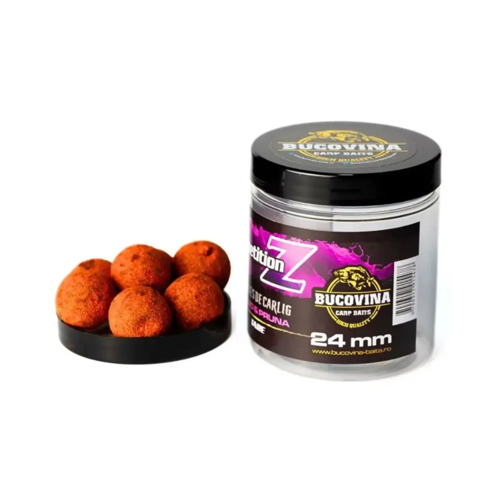 Boilies de Cârlig Bucovina Baits Glazurate 150g - Competițion X, Z și The Secret 24mm, 150g, TARE, Squid Prună