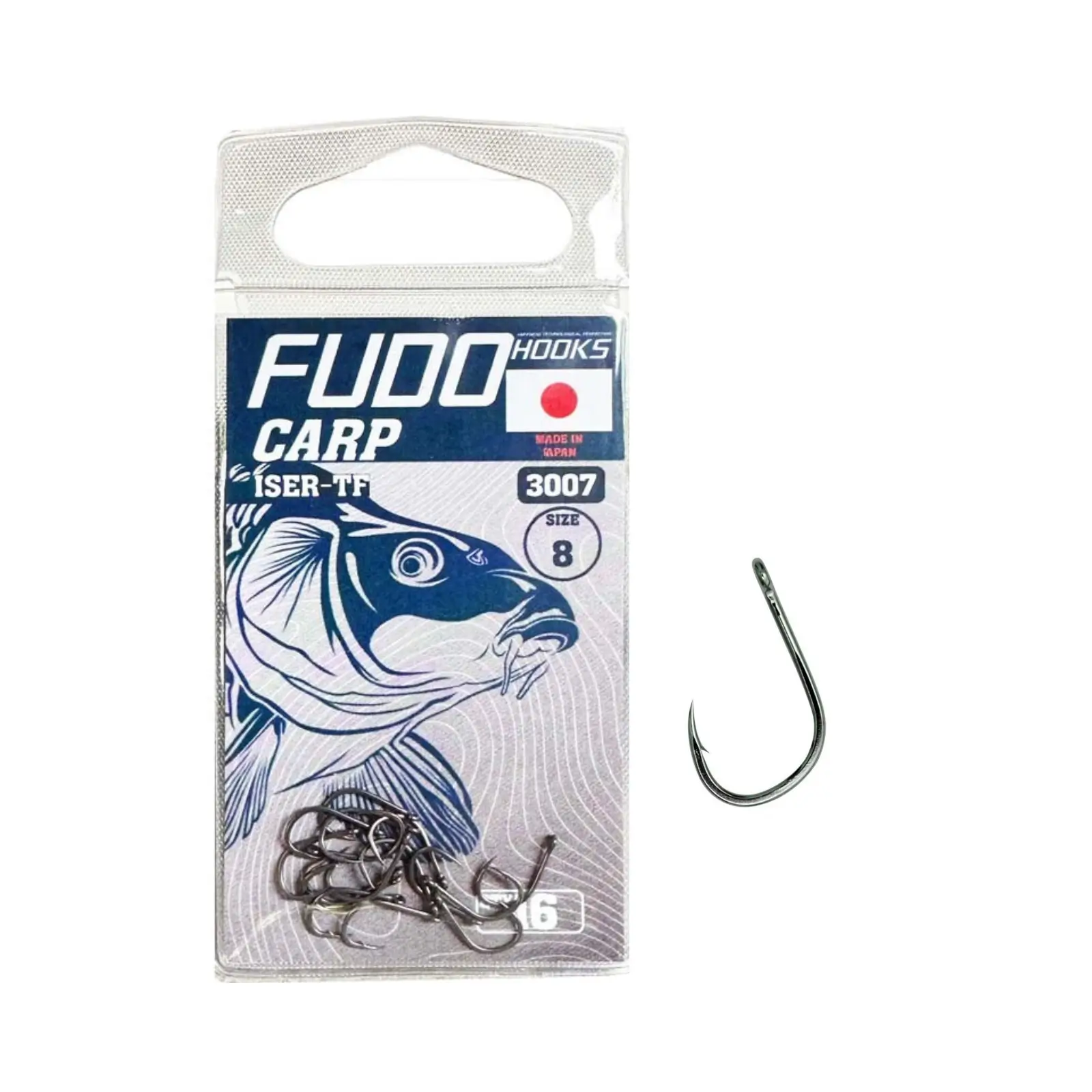Cârlige Feeder Fudo Iseama With Ring Teflonate TA-3007, Nr. 7-12 NR.8, 16 Buc