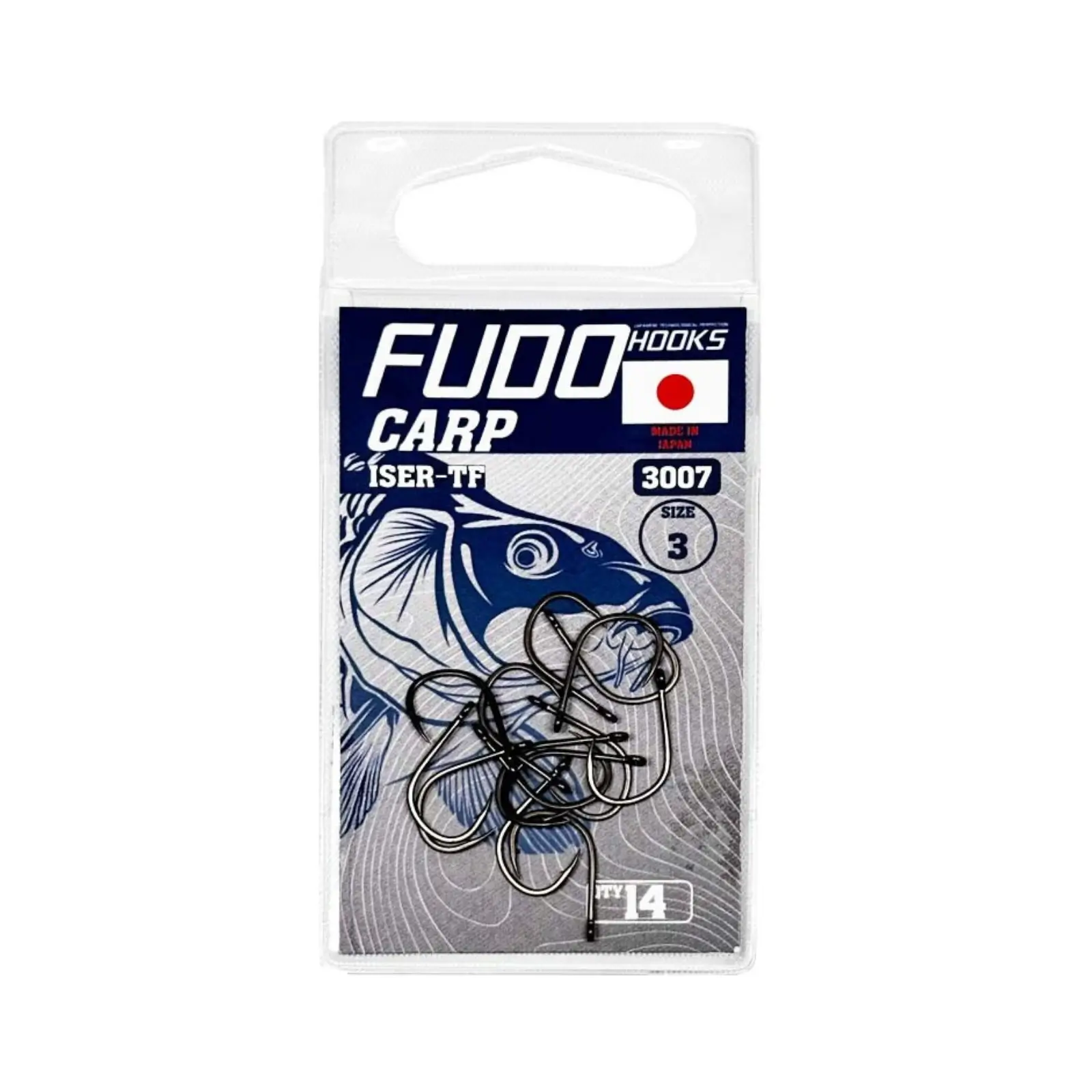 Cârlige Crap Fudo Iseama With Ring Teflonate TA-3007, Nr. 1-6 NR.3, 14 Buc