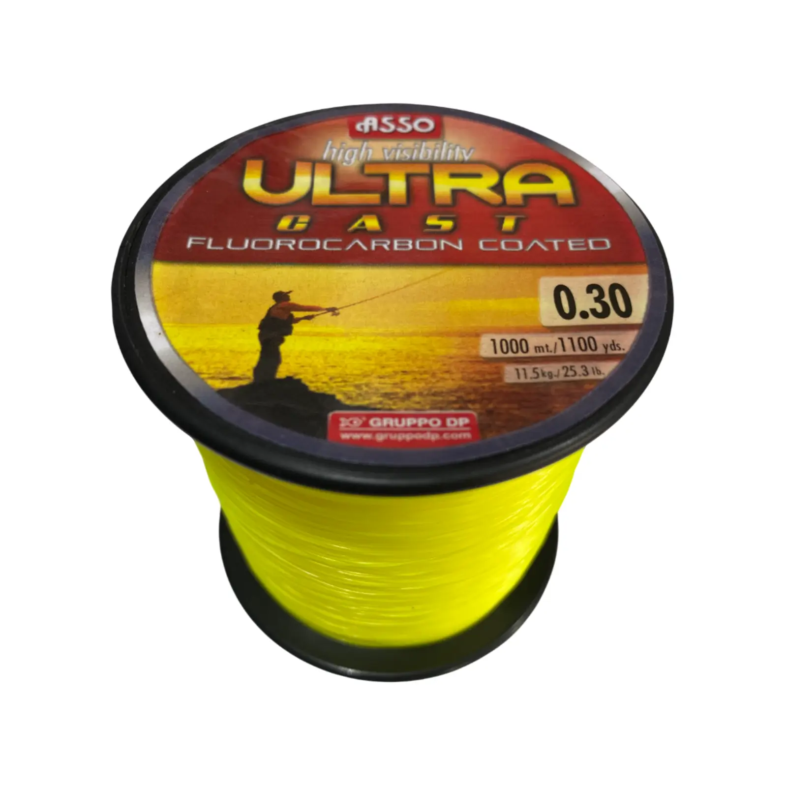 Fir Monofilament Asso Ultra Cast Galben Fluo 1000m - Diverse Grosimi 0,30mm, 1000M