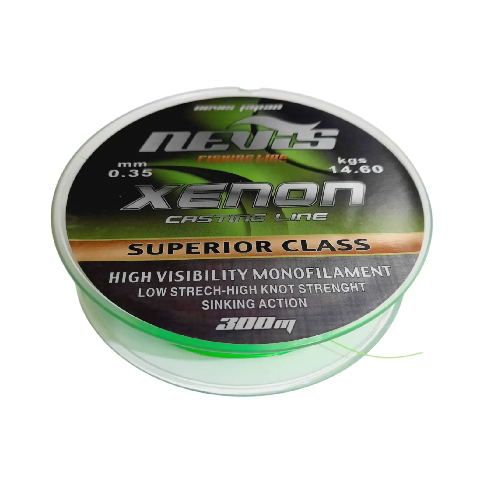 Fir Monofilament Nevis Xenon 300m Verde Fluo 0,35mm, 300M, 14.80KG