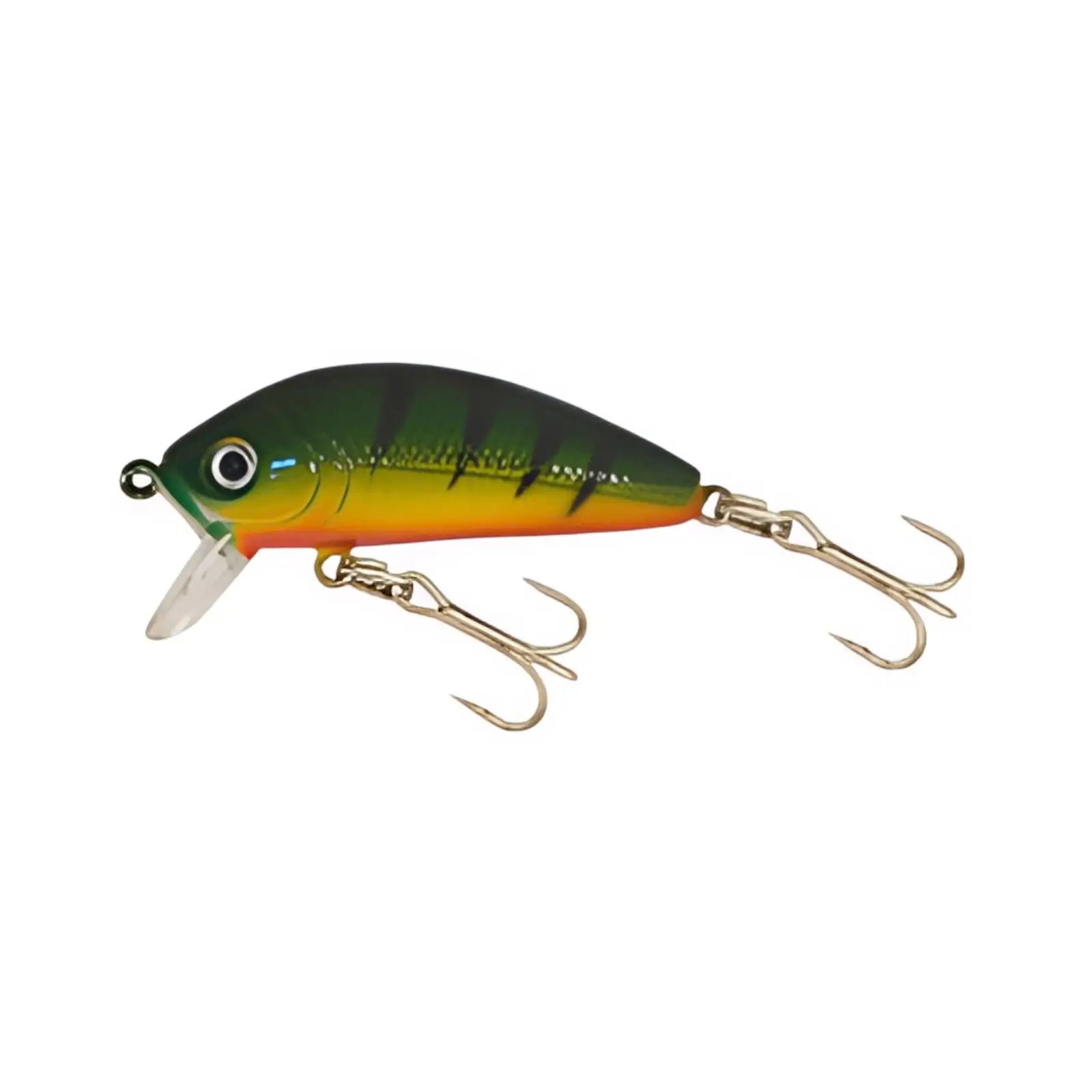Vobler Kamasaki Perch-1 Plutitor Biban Clean 3cm 3g 0.5-1m Spate verde inchis, abdomen galben-orange