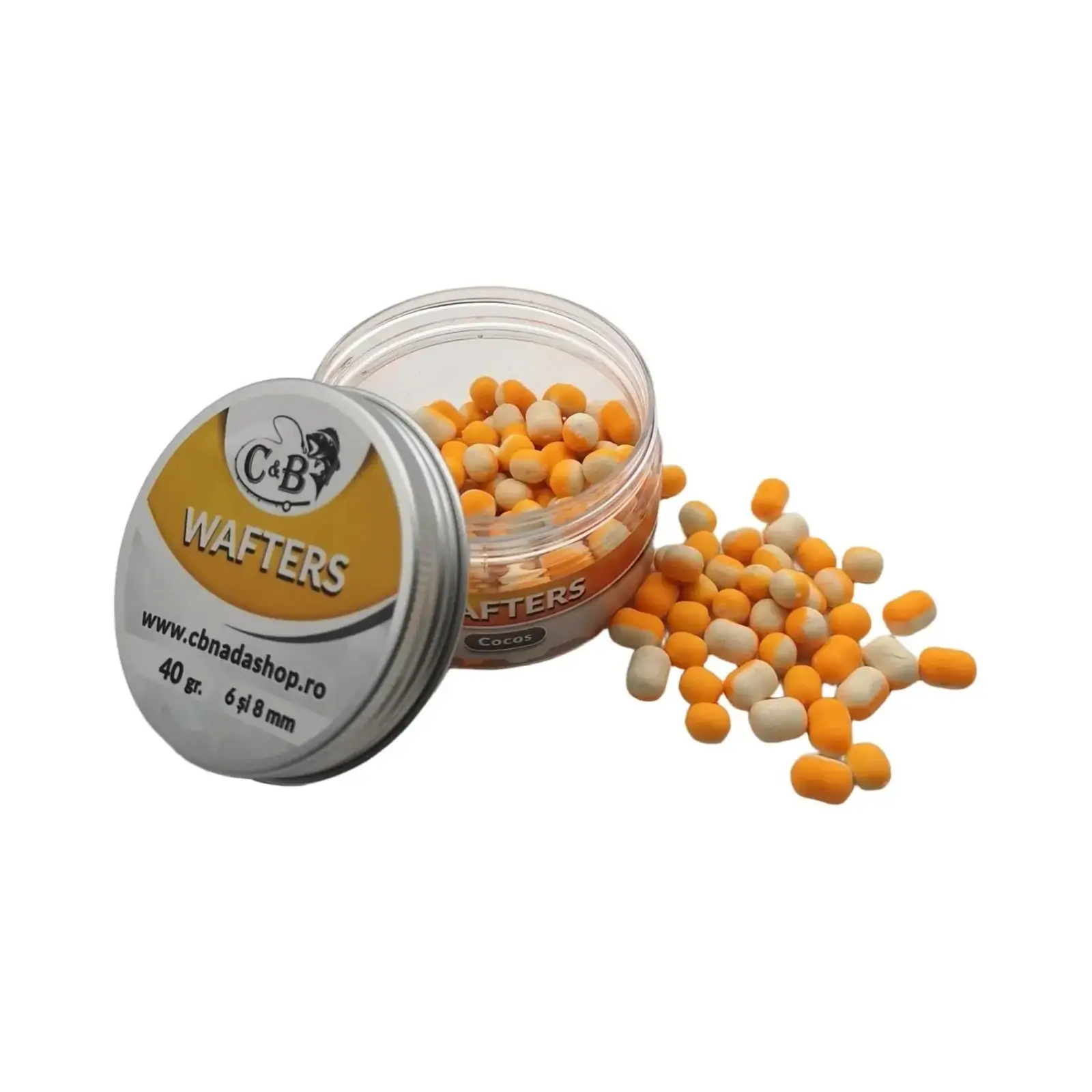 Wafters CB Cocos 6 8mm 40g Bicolor Alb Portocaliu 6-8mm