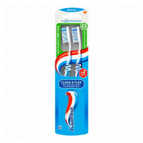 Periute dinti - Aquafresh Clean & Flex Medium Periuta de Dinti Set 2 Bucati