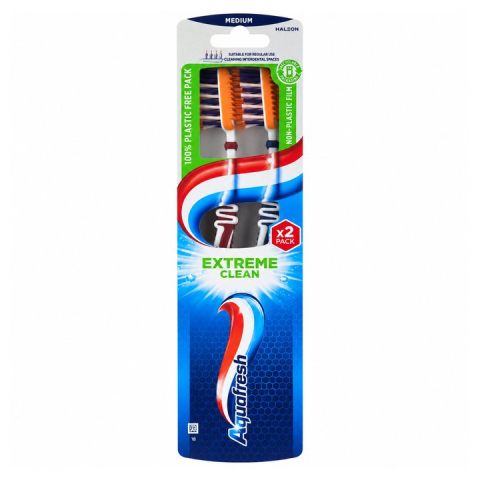 Periute dinti - Aquafresh Extreme Clean Medium Periuta de Dinti Set 2 Bucati