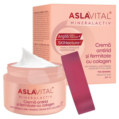 Ingrijire ten - Aslavital Mineralactiv Crema Antirid si Fermitate cu Colagen SPF 15 50 ml