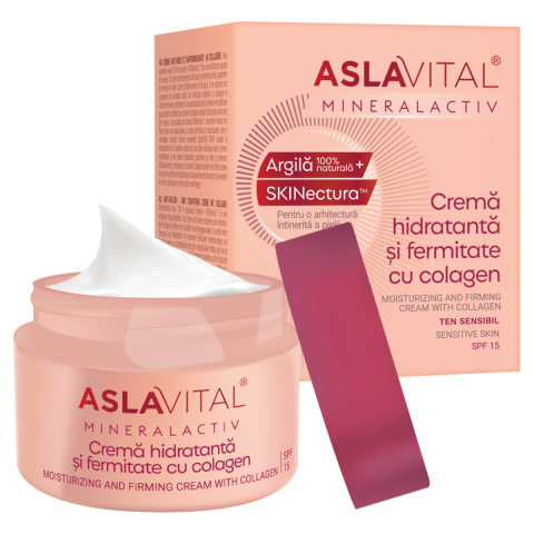 Ingrijire ten - Aslavital Mineralactiv Crema Hidratanta si Fermitate cu Colagen SPF 15 50 ml