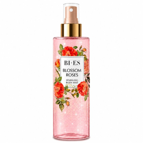 Spray corp - Bi-Es Blossom Roses Spray de Corp cu Sclipici 200 ml