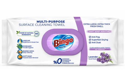 Curatenie - Bingo Large Servetele Umede Multisuprafete cu Sapun Arap si Parfum de Lavanda 96 buc