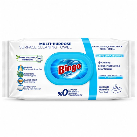 Curatenie - Bingo Pratik Servetele Umede Multisuprafete cu Sapun Alb 96 buc