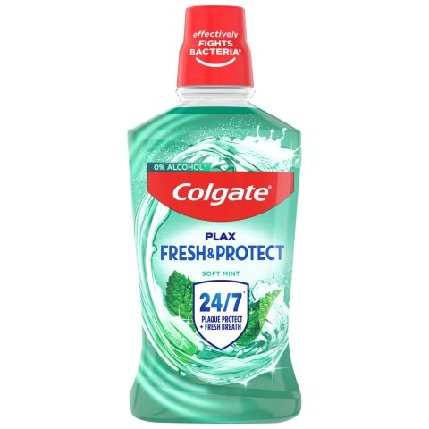 Apa de gura - Colgate Plax Fresh & Protect Soft Mint Apa de Gura fara Alcool 500 ml
