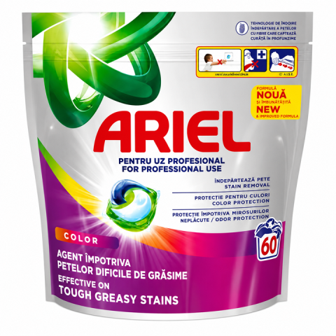 Detergenti rufe - Detergent de rufe capsule Ariel Professional Allin1 PODS Color, 60 Spalari