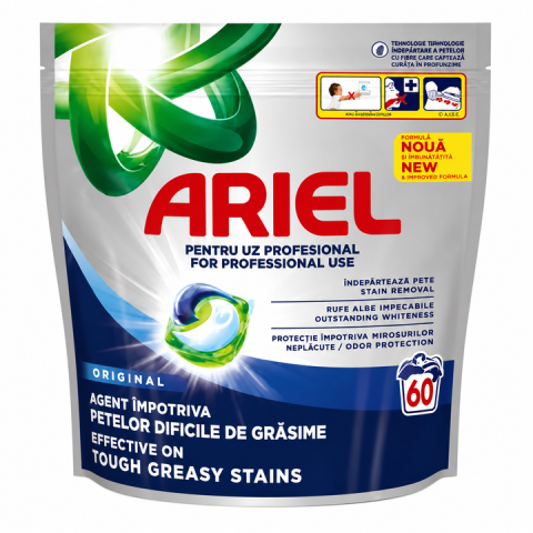 Detergenti rufe - Detergent de rufe capsule Ariel Professional Allin1 PODS Original, 60 Spalari