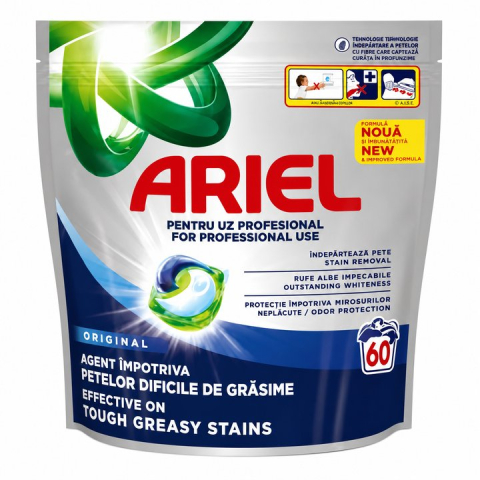 Detergenti rufe - Detergent de rufe capsule Ariel Professional Allin1 PODS Original, 60 Spalari
