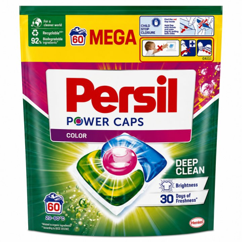 Detergenti rufe - Detergent de rufe capsule Persil Power Caps Color Mega, 60 Spalari