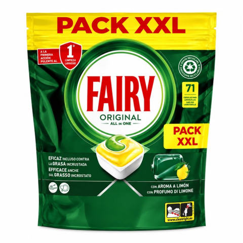 Curatenie - Detergent de vase capsule Fairy Original All in One Lemon, 71 Capsule