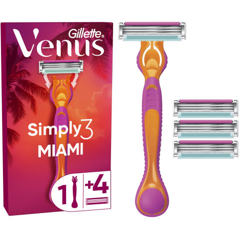 Epilare - depilare - Gillette Venus Simply3 Miami Aparat de Ras pentru Femei cu 4 Rezerve