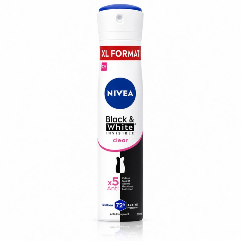 Deodorante femei - Nivea Black & White Invisible Clear Antiperspirant Spray 200 ml