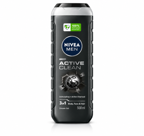 Ingrijire corp - Nivea Men Active Clean Gel de Dus 3in1 cu Carbune Activ 500 ml