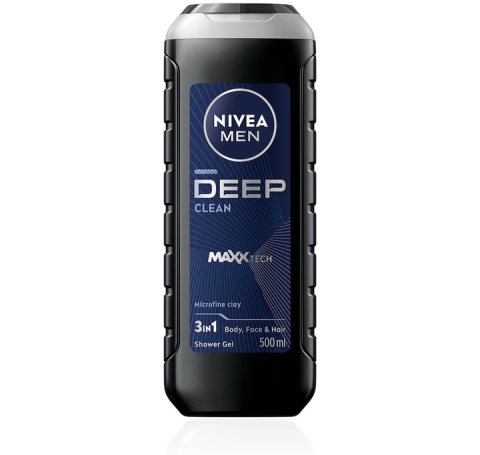 Ingrijire corp - Nivea Men Deep Clean Gel de Dus 3in1 cu Argila Microfina 500 ml