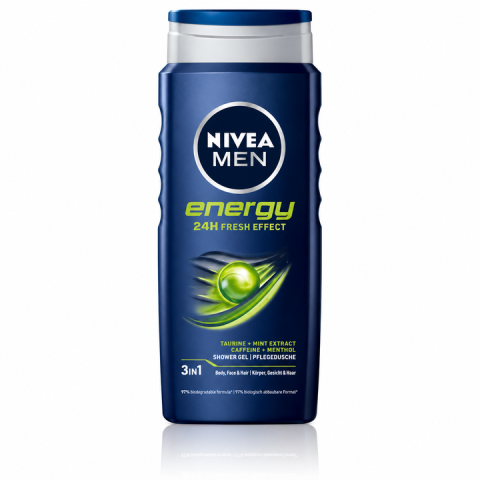 Ingrijire corp - Nivea Men Energy Gel de Dus 3in1 cu Extract de Menta 500 ml