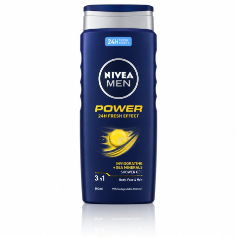 Dus si baie - Nivea Men Power Gel de Dus 3in1 cu Complex de Citrice 500 ml