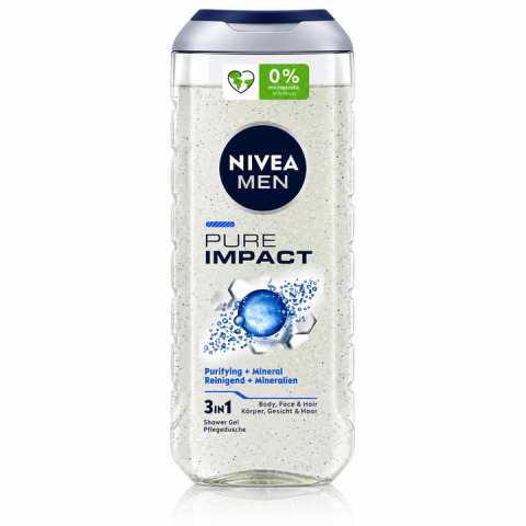 Ingrijire corp - Nivea Men Pure Impact Gel de Dus 3in1 cu Minerale 500 ml