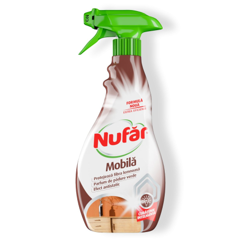 Solutie curatat mobila - Nufar Mobila Solutie Antistatica pentru Lemn cu Pulverizator 500 ml