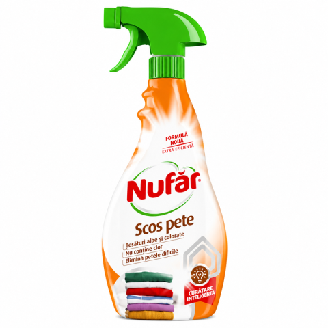 Pentru rufe - Nufar Scos Pete Solutie Spray pentru Tesaturi Albe si Colorate 500 ml