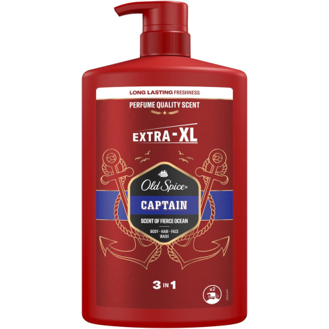 3 in 1 - Old Spice Captain Extra XL Gel de Dus 3 in 1 pentru Corp, Par si Fata 1000 ml