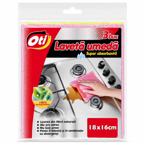 Lavete - OTI Lavete Umede Super Absorbante 18x16 cm 3 buc
