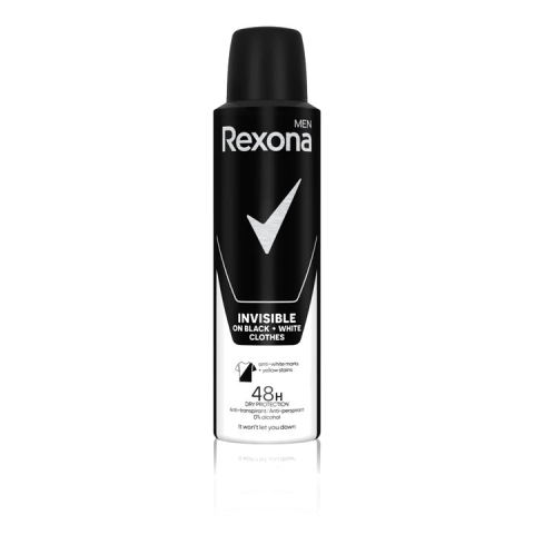 Deodorante - Rexona Men Invisible Black + White Antiperspirant Spray 48h 150 ml