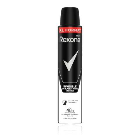 Deodorante - Rexona Men Invisible Black + White Antiperspirant Spray 48h 200 ml