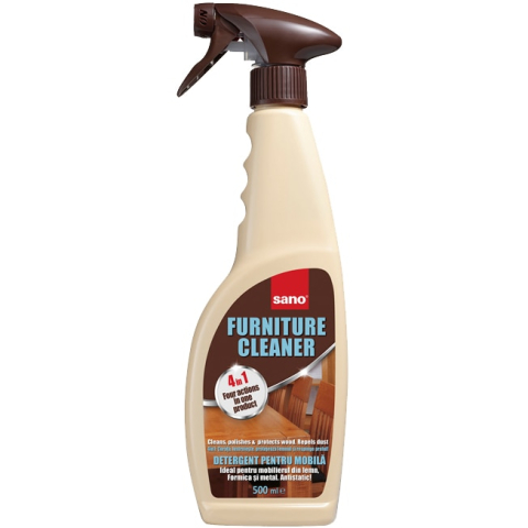 Solutie curatat mobila - Sano Furniture Cleaner 4in1 Solutie pentru Mobila cu Pulverizator 500 ml