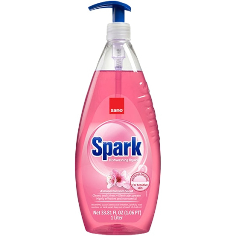 Curatenie - Sano Spark Flori de Migdal Detergent Lichid de Vase cu Pompa 1 L