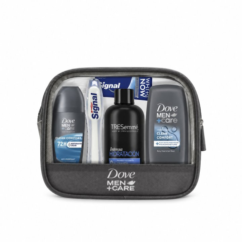 Set de calatorie - Set calatorie Dove Men+Care 5 produse in neceser transparent admis in avion