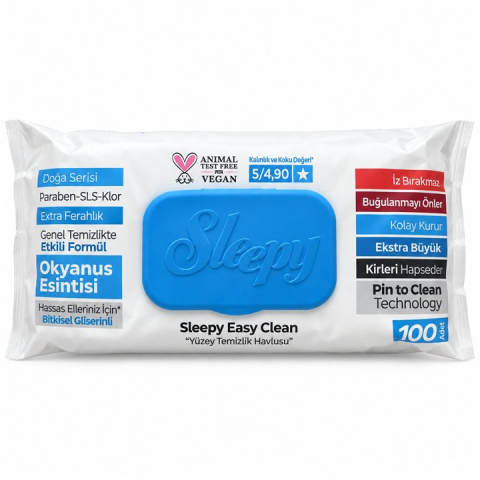Curatenie - Sleepy Easy Clean Ocean Servetele Umede pentru Curatarea Suprafetelor 100 buc