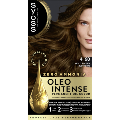 Ingrijire par - Syoss Oleo Intense 4-60 Vopsea de Par Permanenta fara Amoniac Saten Auriu